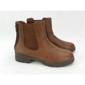 Women's Maurices Anna Booties Double Zipper Ankle Chelsea Brown Boots Size 9 M